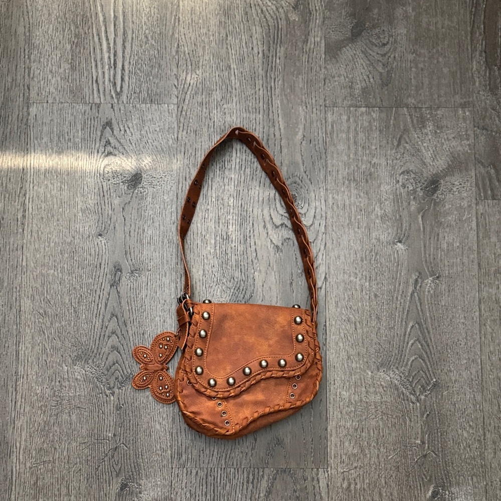 Dolls Kill Brown Crossbody Bag with Studs